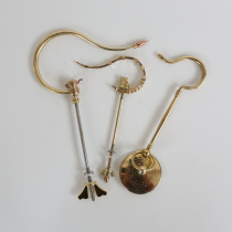 Boutique pure copper embroidered eyes chin hemp bird bamboo bird cage hook hook handle thrush starling bird cage accessories