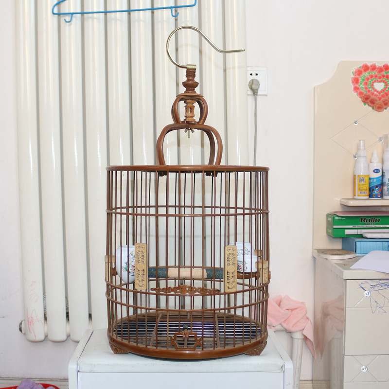 Handmade Bamboo Leather Boutique Polished Old Bamboo Painting Eyebrow Purple Bamboo Old Bamboo Bird Cage Full Set Bird Cage Accessories Bamboo Bird Cage