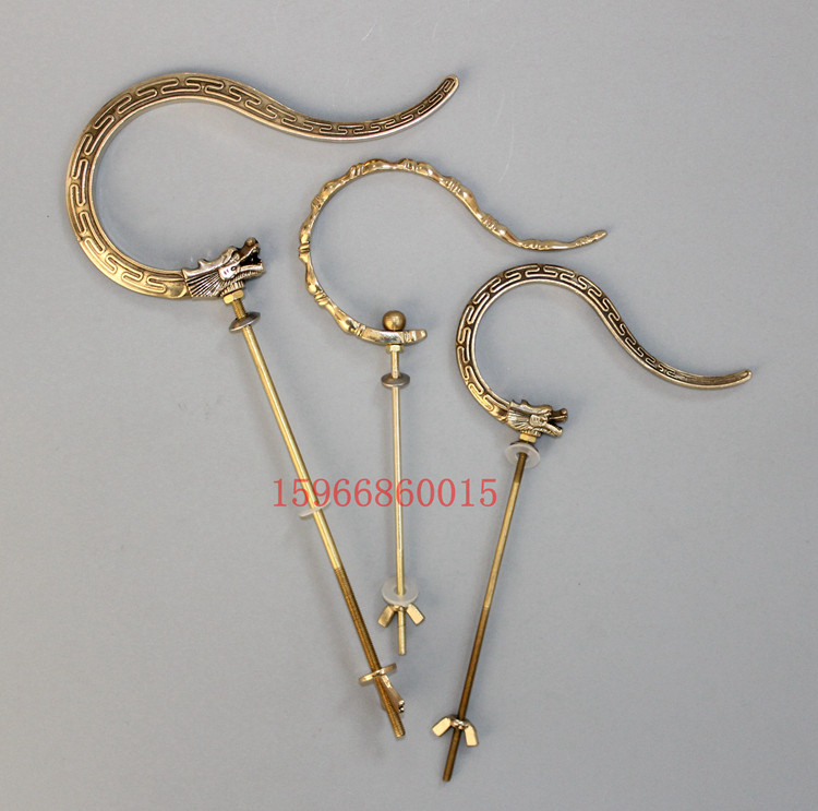 Embroidered jade yellow bamboo bird cage Prince drew eyebrows bamboo cage small hook with pure copper shape hook
