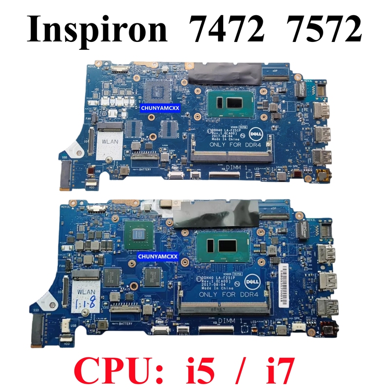 Dell/Dell Inspiron 7472 7572 Motherboard La-F251P I5 I7 Integrated Independent