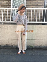 Japanese early spring flower embroidery texture with linen Joker simple girls casual Fint flower
