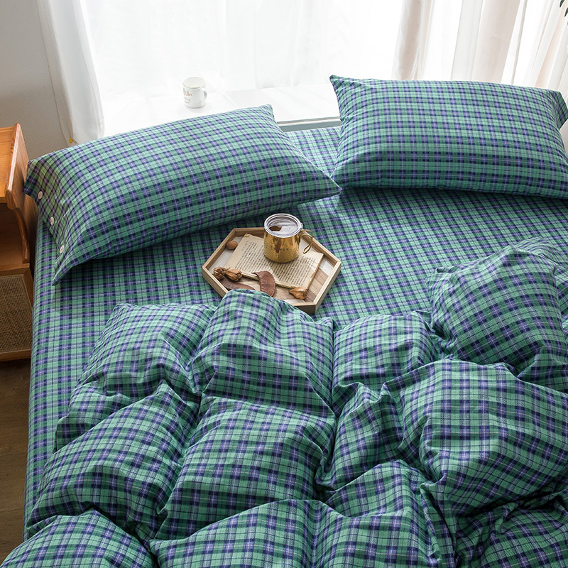 Total cotton Liangpint thickened mill wool 4 4 pieces for spring autumn pure cotton students covered with cover sheet twill anti-slip bed bedding