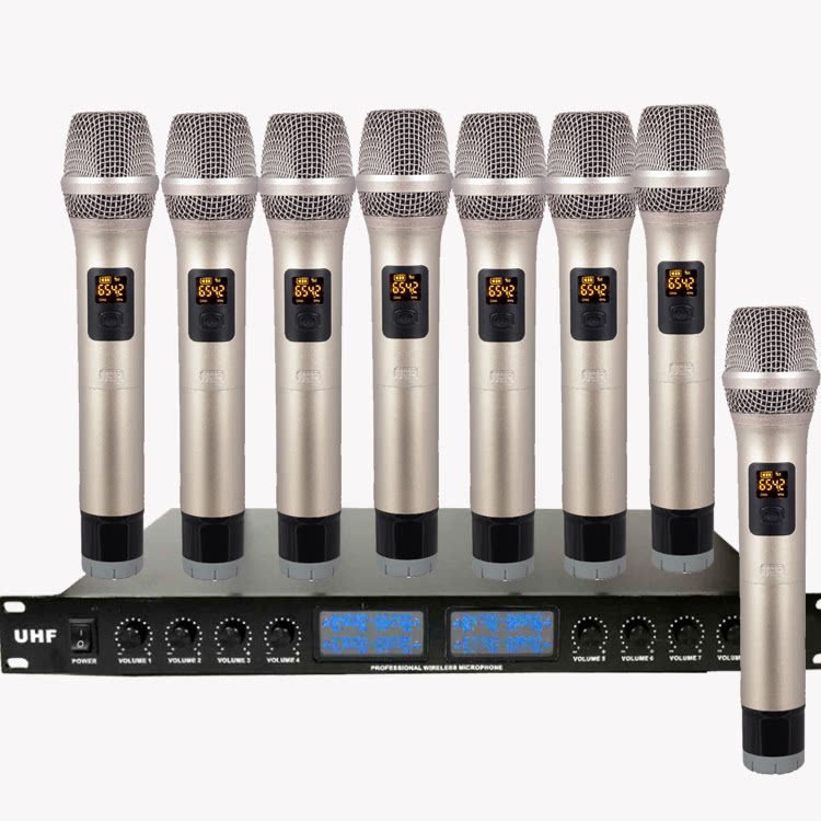 Wireless Microphone One Drag Eight Microphone 8 Mic Microphone U Segment Variable FM Distance Performance Professional
