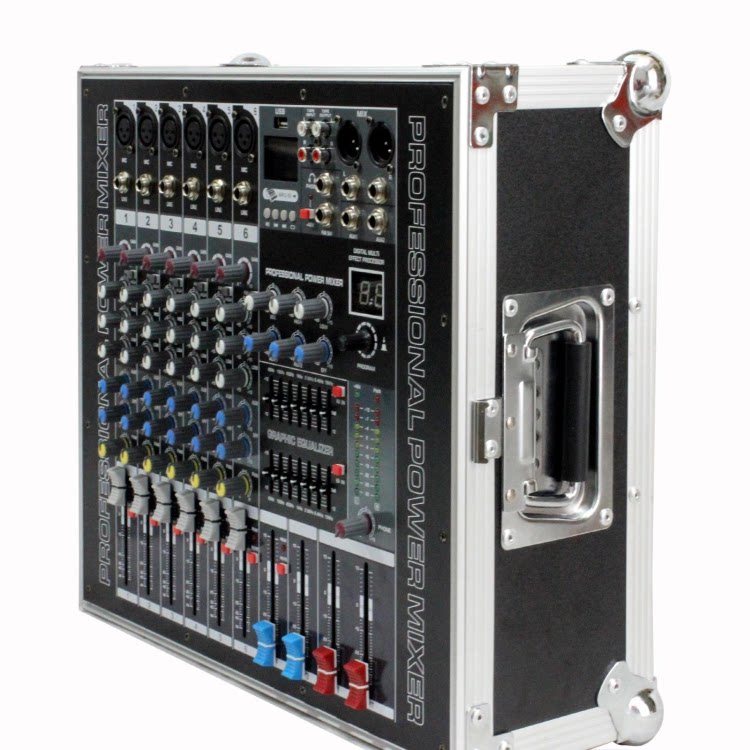 Aviation box mixer 6-way mixer with power amplifier all-in-one high-power digital reverb fifteen-inch speaker
