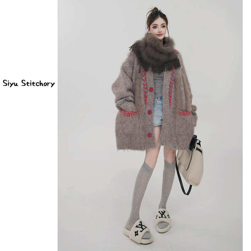 【Si Yu】 "Autumn Vibes" Cc260728 Designer Fox Fur Knitted Fur Coat 【Si Yu】 "Autumn Vibes" Cc260728 Designer Fox Fur Knitted Fur Coat