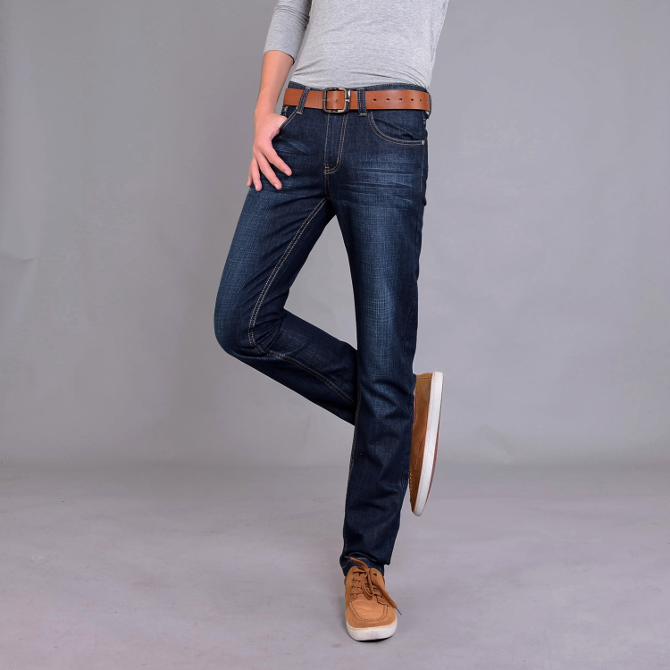 Mùa hè Tencel jeans nam lỏng thẳng kích thước lớn trẻ và vừa- kích thước siêu mỏng kinh doanh bình thường quần của nam giới thoáng khí