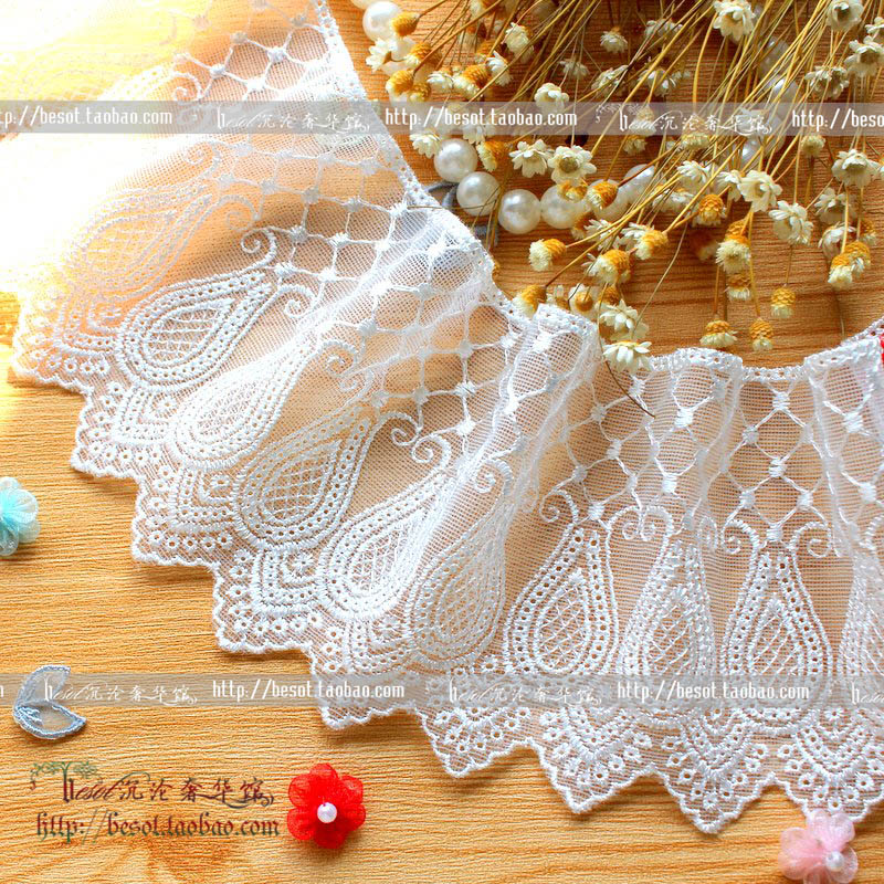 Lolita French high-class dress skirt cuffs 10cm wide length accessories black pink lace decorative lace belt