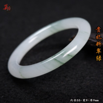 Guilin chicken blood jade imperial concubine material ice green bracelet jade bracelet emerald green solitary thin round bar Shanlang mine bracelet inner diameter 55