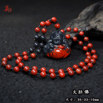 Гуйлинь куриная кровь нефритовый материал Вселенной большой живот Будды большой красный черный красный сиротское ожерелье кулон нефритовый подарок коллекция кулон