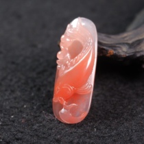 Guilin Chicken Blood Jade Ice Seed Frozen Background Red Pendant Lianlian Fish Pendant Collectible Orphan Pendant Shanglang Imperial Concubine Material