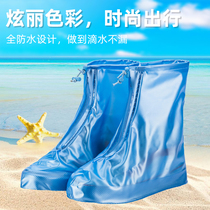 Rain shoe covers mens and womens shoe covers waterproof non-slip foot covers thickened adult pants cover tourist tea card salt lake shoe cover anti-salt