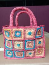 Natural raffia woven bag handmade flower bag