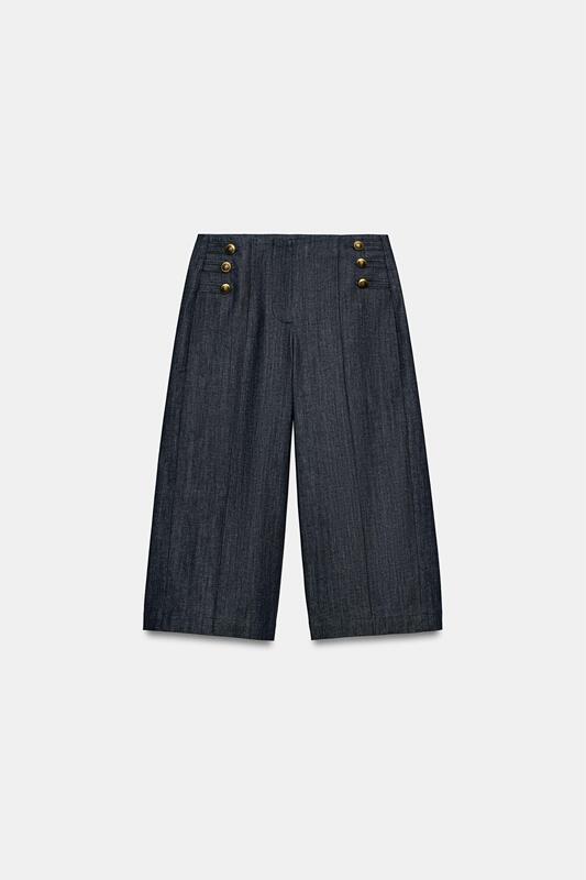 July Zara Domestic Genuine Product Purchasing Agent 7933/576 Women's Long Casual Shorts with Button Decoration 7933576 July Zara Domestic Genuine Product Purchasing Agent 7933/576 Women's Long Casual Shorts with Button Decoration 7933576