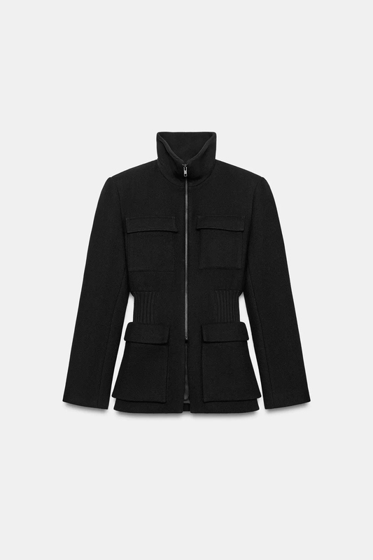 October Zara Domestic Genuine Product Purchasing Agent 7033/754 Women's Stand-Up Collar Wool Blend Coat Jacket 7033754