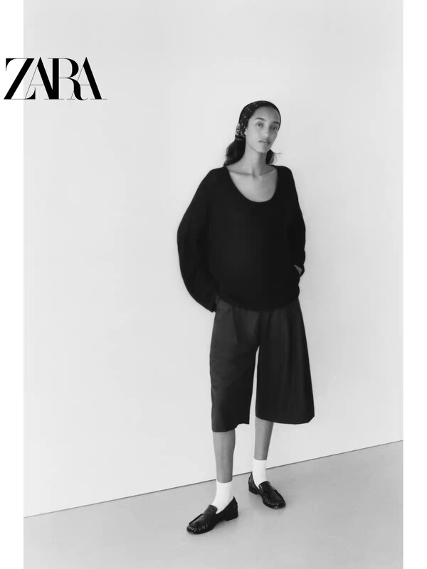 September Zara Domestic Genuine Product Purchasing Agent 3067506 Women's Pleated Straight Casual Shorts 3067/506