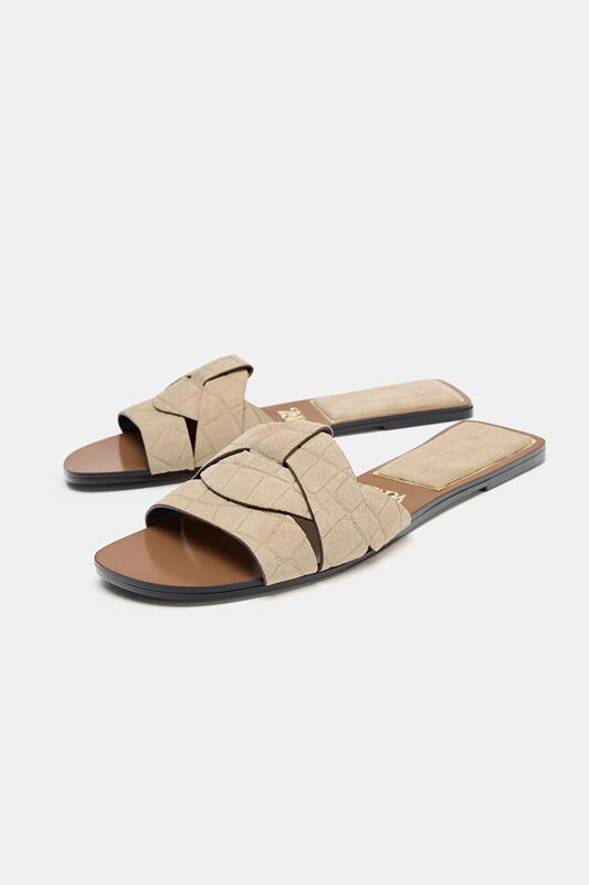 Discount June Zara Official Domestic Purchase 2628/710 Women's Cross Leather Flat Sandals 2628710