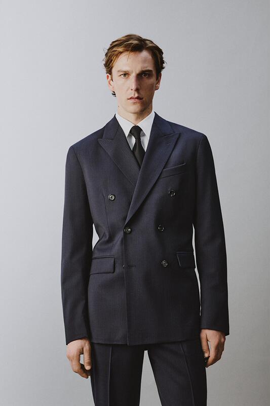 June Zara Domestic Genuine Product Purchasing Agent 4640/843 Men's Straight Wool Pinstripe Suit Jacket 4640843 June Zara Domestic Genuine Product Purchasing Agent 4640/843 Men's Straight Wool Pinstripe Suit Jacket 4640843