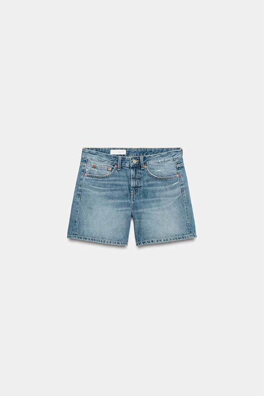 April Zara Domestic Genuine Product Purchasing Agent 1934/005 Women's Multi-Color Mid-Waist Denim Casual Shorts 4730105