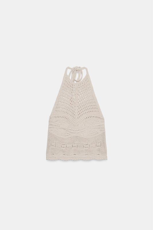 May Zara Domestic Genuine Product Purchasing Agent 6771/030 Women's Halter Neck Tie Short Knit Top 6771030 May Zara Domestic Genuine Product Purchasing Agent 6771/030 Women's Halter Neck Tie Short Knit Top 6771030