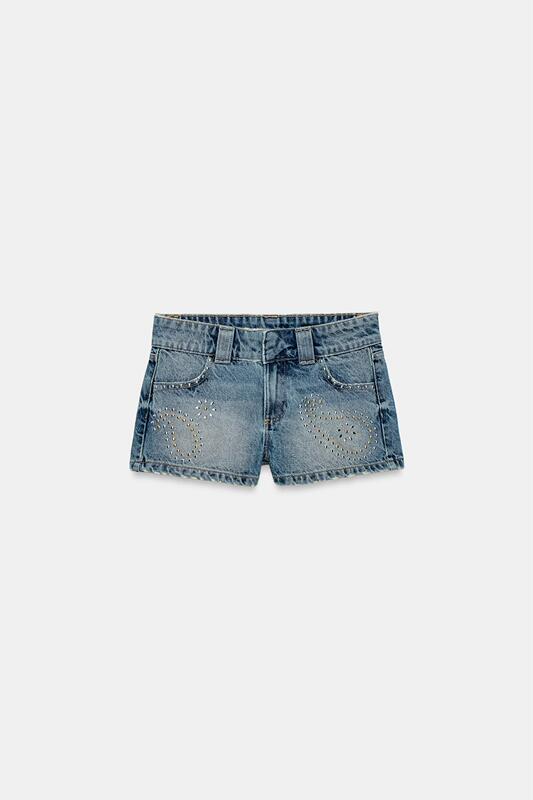 August Zara Domestic Genuine Product Purchasing Agent 0108/229 Women's Mini Shorts with Rivet Decoration 0108229