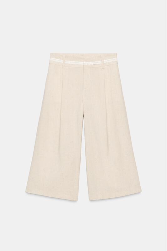 July Zara Domestic Genuine Product Purchasing Agent 7919/467 Women's Lace-Trimmed Long Casual Shorts 7919467