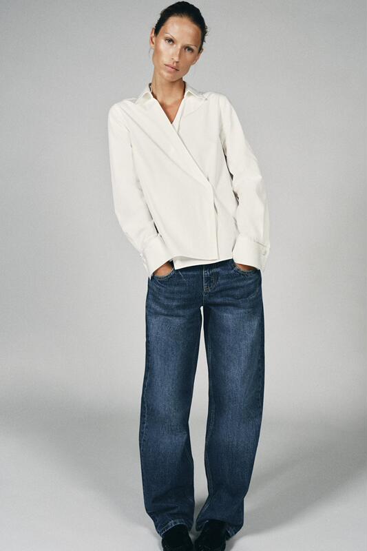 August Zara Domestic Genuine Product Purchasing Agent 8026475 Women's Double-Breasted Poplin Shirt 8026/475 August Zara Domestic Genuine Product Purchasing Agent 8026475 Women's Double-Breasted Poplin Shirt 8026/475