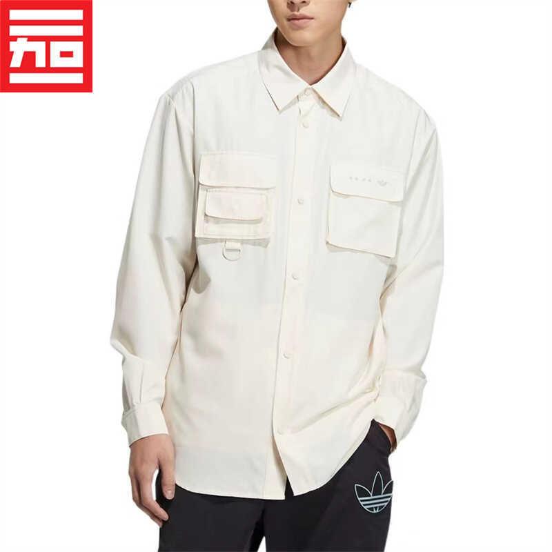 Adidas Adidas Trefoil Men's and Women's Casual Versatile Classic Button-Down Sports Long-Sleeve Shirt Hs2021 Adidas Adidas Trefoil Men's and Women's Casual Versatile Classic Button-Down Sports Long-Sleeve Shirt Hs2021