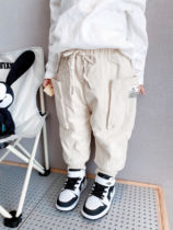 (Thickened clothing pants) Children winter warm thick solid cotton lining 100 hitch pants out for pants