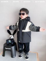 (spelled cotton clothing) Childrens autumn and winter warm-to-cap with a long cotton jacket jacket