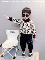 (BAO WEN sweater) Childrens autumn and winter warm thickened cotton lining foreign air knit blouse