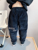 (Flannel Pants) Childrens autumn and winter warm plus suede pencil pants comfortable 100 hitch out for long pants