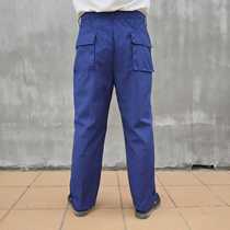 In stock 87-style summer training work pants with butt pockets blue overalls wear-resistant womens modified pants