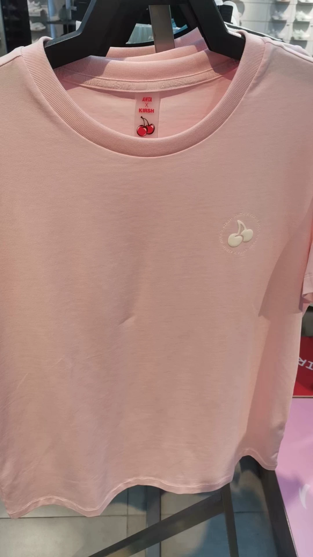 Анта подлинная × Кирш совместная фирменная футболка Cherry Tee T‑shirt 2024 лето новая круглый вырез короткие рукава 162428146