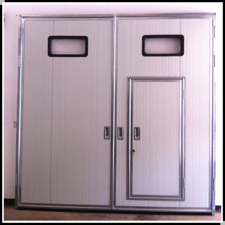 Hangzhou color steel plate foaming flat door beautiful and generous production of double open push and pull door warehouse is rugged and durable