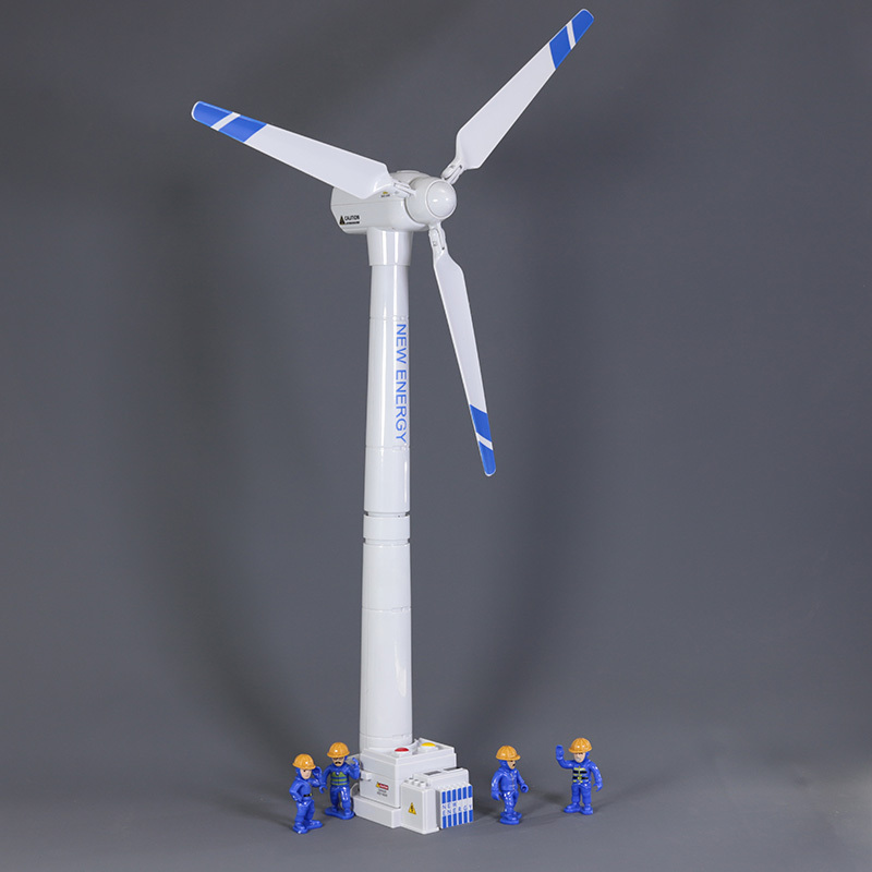 Wind-Powered Windmill Toy Children's Wind-Up Rotating Generator Model Boy Baby Educational Wind Turbine