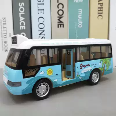 Children's sound and light bus toy car inertia resistance simulation bus boy baby open door bus model