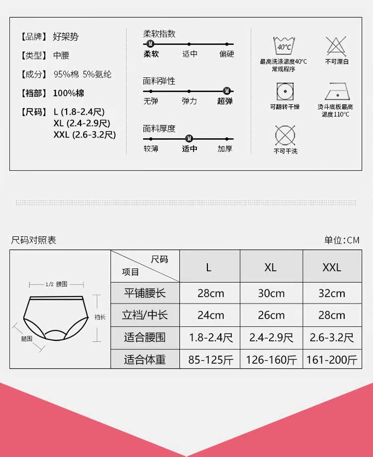 Quần lót nữ cotton eo không có dấu vết quần lót nữ cotton kích thước lớn thoáng khí hông kháng khuẩn quần cô gái màu rắn quan lot nu dang dui