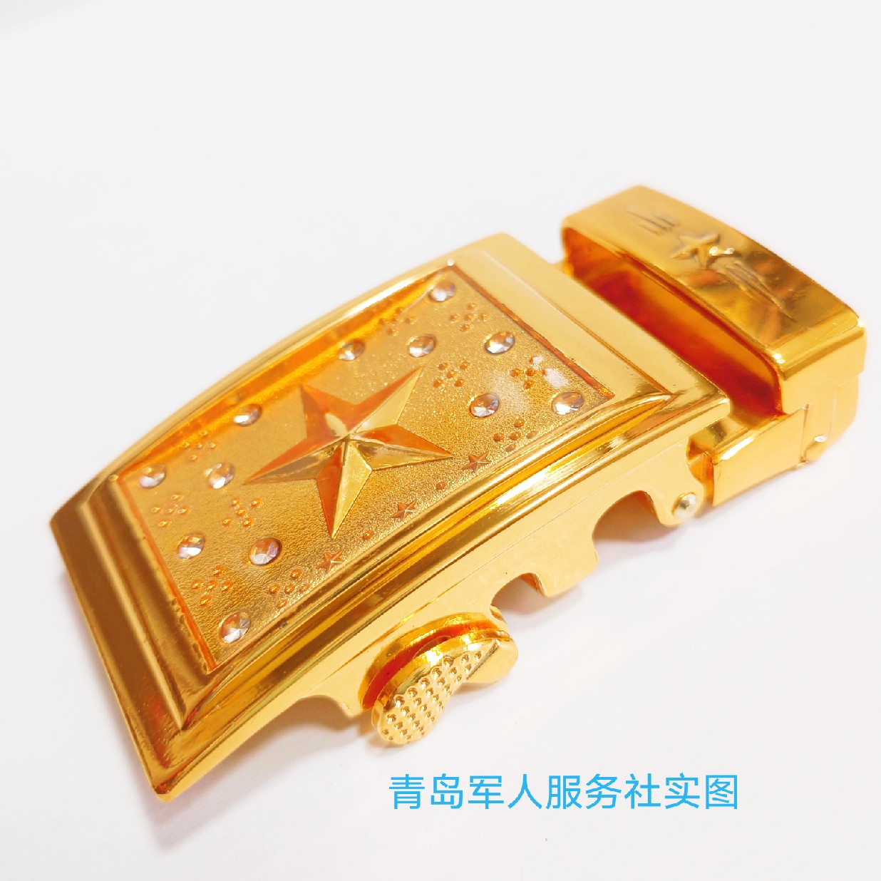 k gold five-star crystal flash belt head gold belt head boss belt head gold copper automatic buckle pants head