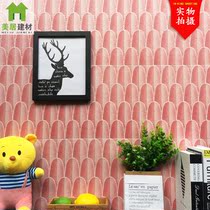 New Pint Grey Green Fish Scale Brick Feather Brick Mosaic Wall Brick Art TV Background Wall Mesh Red Shop Renovated Tile
