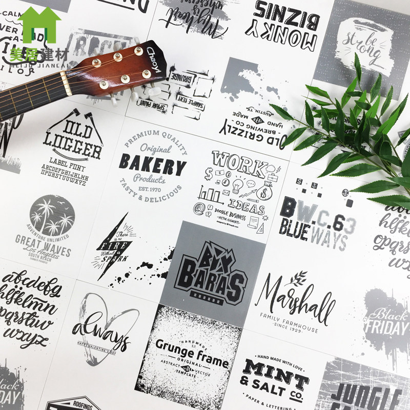 300 Nordic Flowers Brick Dining Room Floor Tiles Clothing Shop Chain Tile Makeup Room Balcony Wall Brick Non-slip Black And White Grey