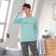 Bộ đồ ngủ nam mùa xuân và mùa hè cotton dài tay XL mẫu nam mùa thu và mùa đông có thể mặc bên ngoài bộ đồ dịch vụ gia đình bộ đồ ngủ 2 dây