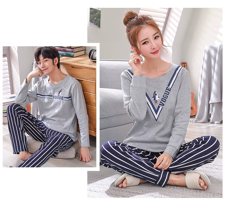 Phiên bản Hàn Quốc của mùa thu và mùa đông vài bộ đồ ngủ bé gái cotton dài tay mùa xuân và mùa hè