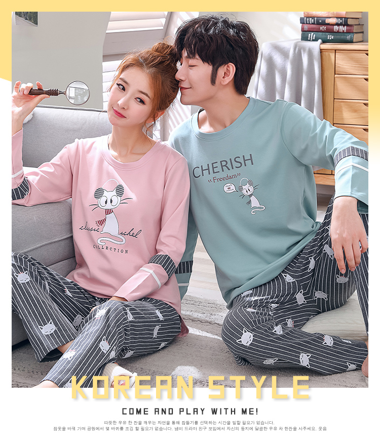 Phiên bản Hàn Quốc của mùa thu và mùa đông vài bộ đồ ngủ bé gái cotton dài tay mùa xuân và mùa hè bộ mặc nhà big size