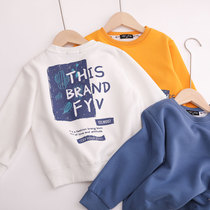 Boys wear long-sleeved T-shirt 2022 autumn and winter models in the big childrens fried street cactus print casual round neck childrens sweater