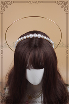 Classical Lolita * Pearl Angel * elegant retro large pearl hair stirrup Aperture Hair Stirrup Headwear