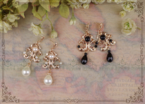 Multicolor Classical Elegant Lolita French Earrings Lolita Tea Party Baroque Pearl Earrings Glue Glue