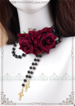 Original * Dark Night Phantom II* Gothic Lolita Rose Pearl Lace Neck Accessories Necklace