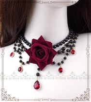Dark Night Phantom Gothic Rose Flower Pearl Neck Joker Lolita Necklace Joker Lolita Necklace New