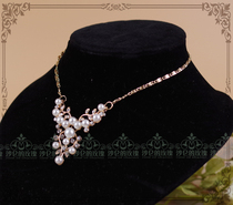 Original * Thousands of Streamers I * Rhinestone Pearl choker-Elegant Daily CLA Lolita Short Necklace
