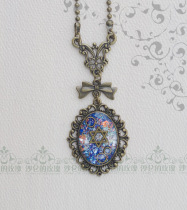 Original * Faith * cross six-star drop glue resin long necklace-elegant court Lolita accessories